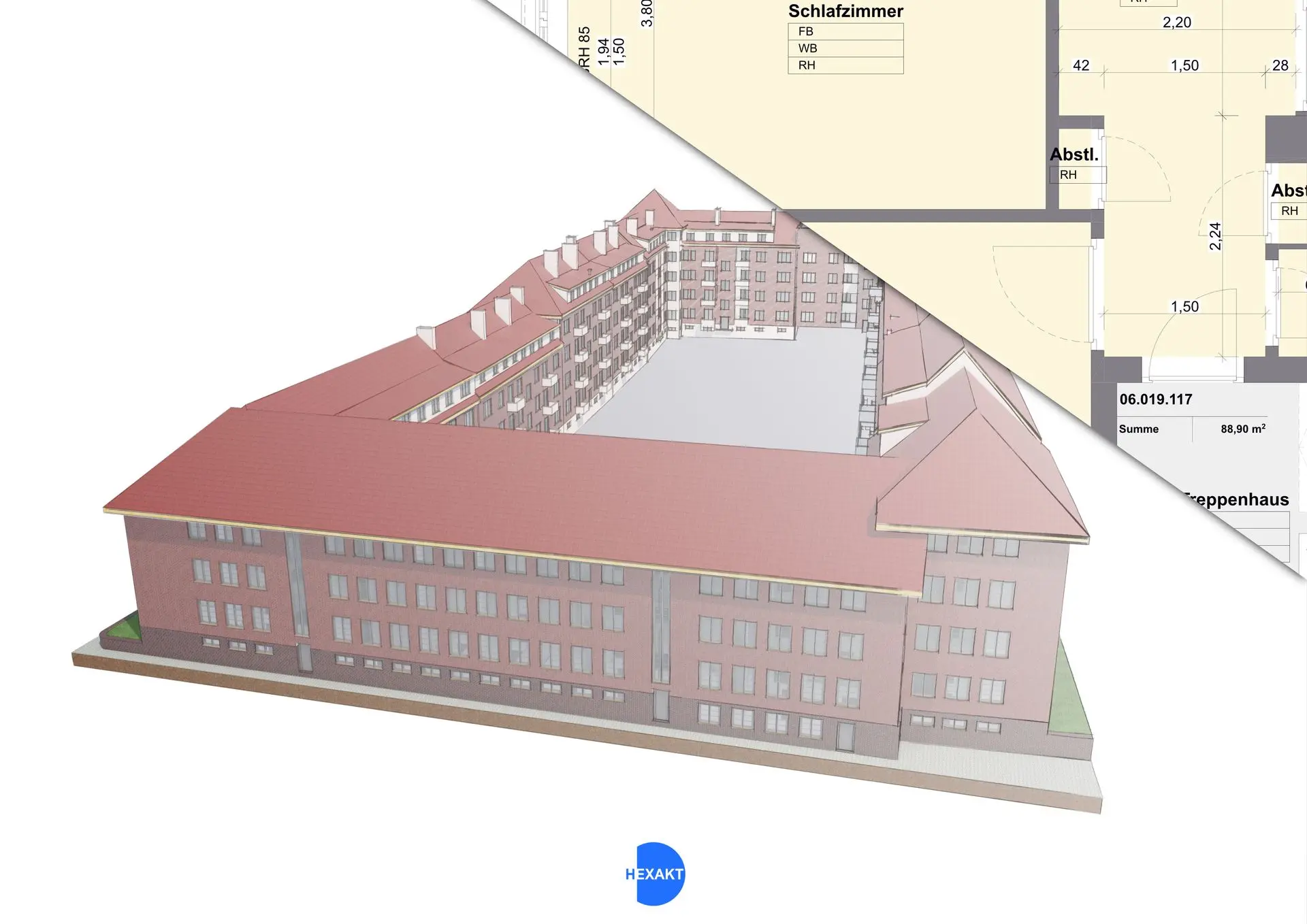 3D Modell Perspektive und Grundriss